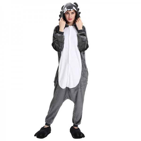 Animal Onesie Pajama Costumes Adult Timber Wolf