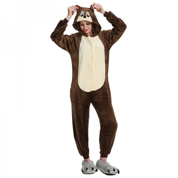 Animal Onesie Pajama Costumes Adult Chipmunk