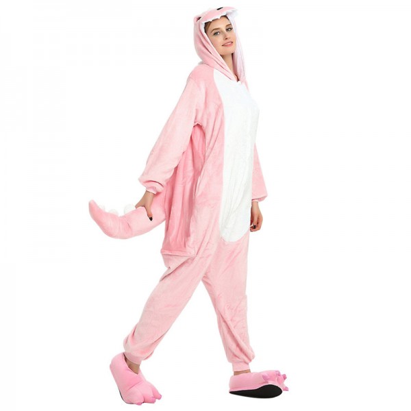 Animal Adult Pink Dinosaur Onesie Pajama Costumes