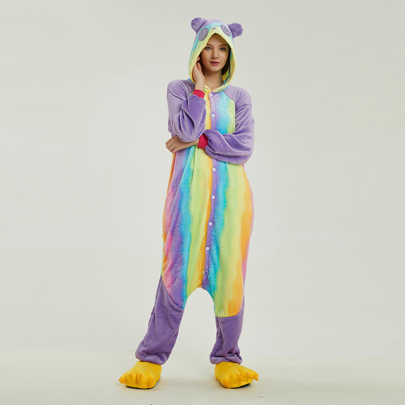 Colorful Panda Animal Onesie Pajama Costumes for Adult