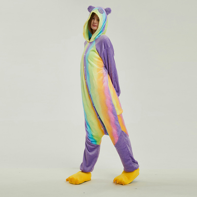 Colorful Panda Animal Onesie Pajama Costumes for Adult