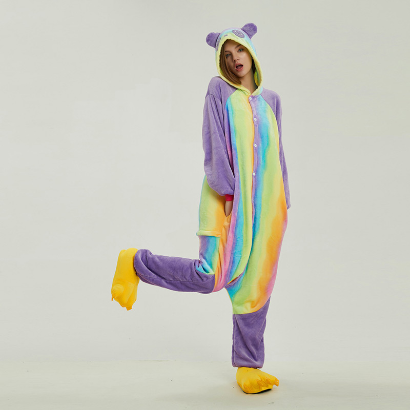 Colorful Panda Animal Onesie Pajama Costumes for Adult