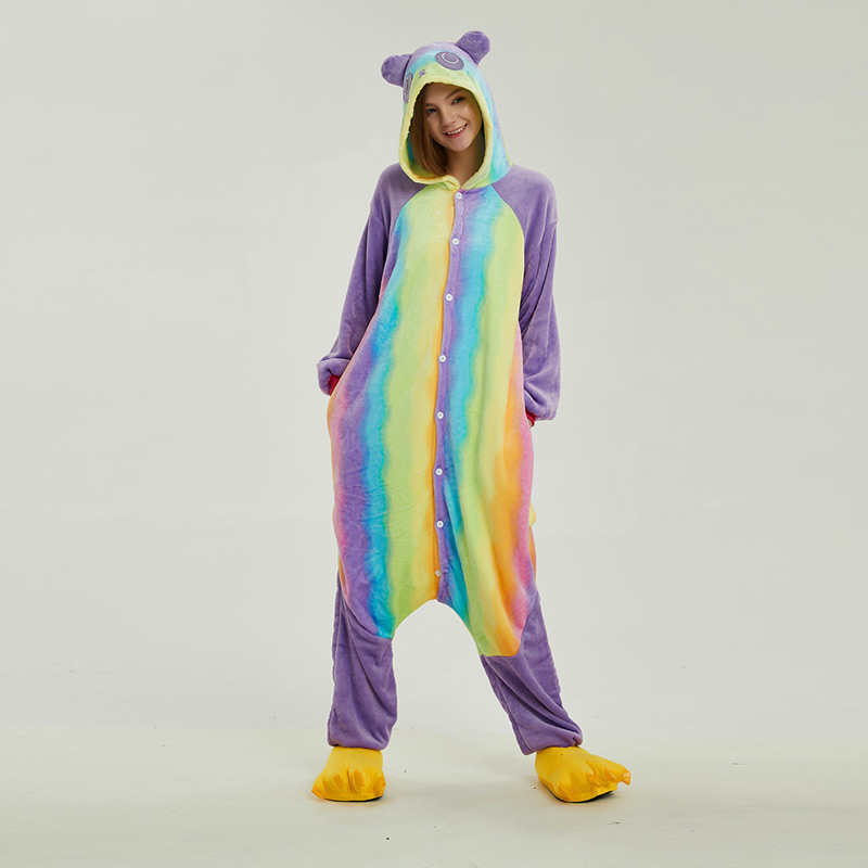 Colorful Panda Animal Onesie Pajama Costumes for Adult