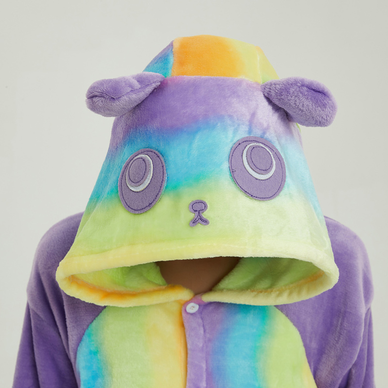 Colorful Panda Animal Onesie Pajama Costumes for Adult