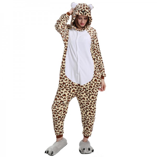 Leopard Bear Animal Onesie Pajama Costumes for Adult
