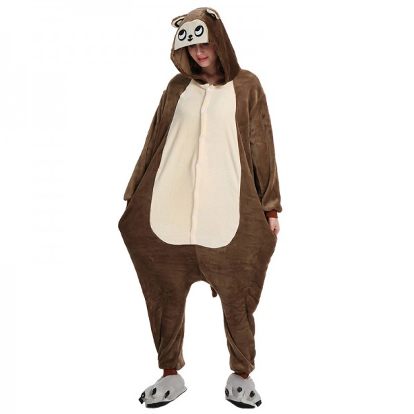 Animal Onesie Pajama Costumes Adult Brown Monkey