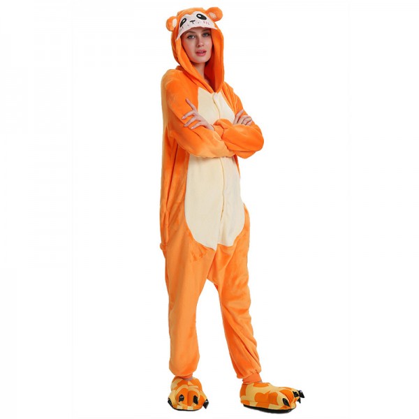Yellow Monkey Animal Onesie Pajama Costumes for Adult