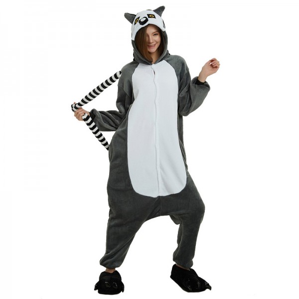 Ring Tailed Lemur Onesies Pajamas Animal Onesies for Adult