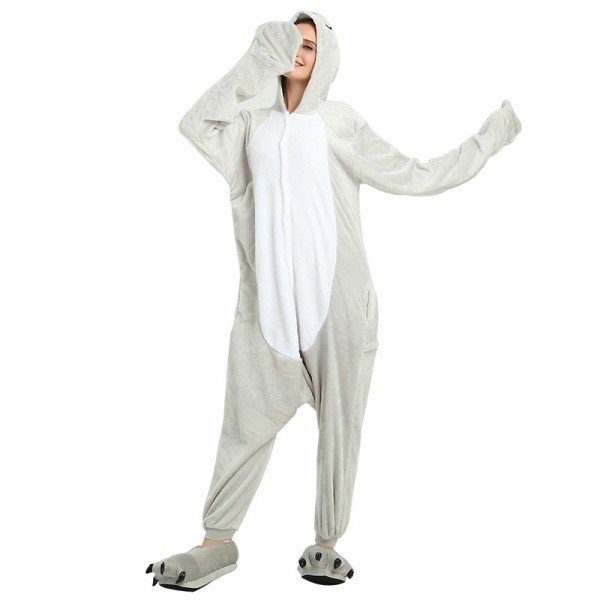 Grey Sea Lion Animal Onesie Pajama Costumes for Adult