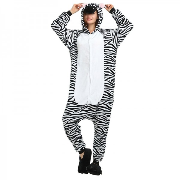 Zebra Animal Onesie Pajama Costumes for Adult
