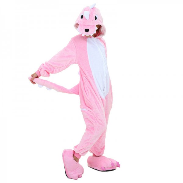 Kids Pink Dinosaur Animals Pajamas Autumn and Winter Onesie