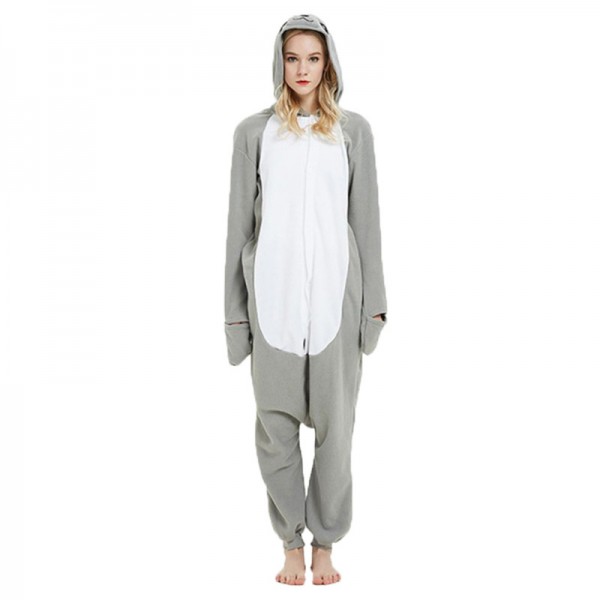 Grey Seal Pajamas Cartoon Animal Set for Adult