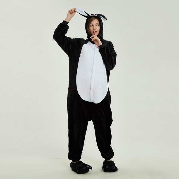 Black Cat Kigurumi Animal Onesie Pajama Costume for Adult