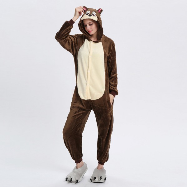 Animal Onesie Pajama Costumes Adult Chipmunk Kigurumi