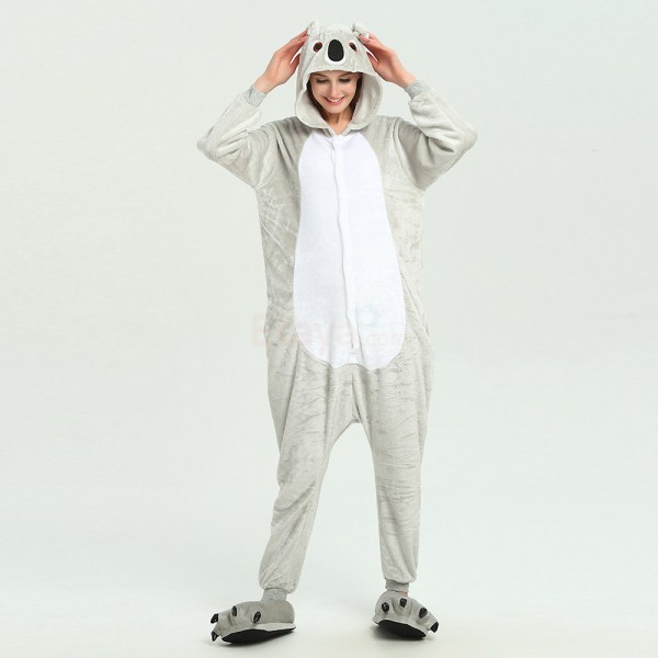 Animal Onesie Pajama Costumes Adult Grey Koala Kigurumi