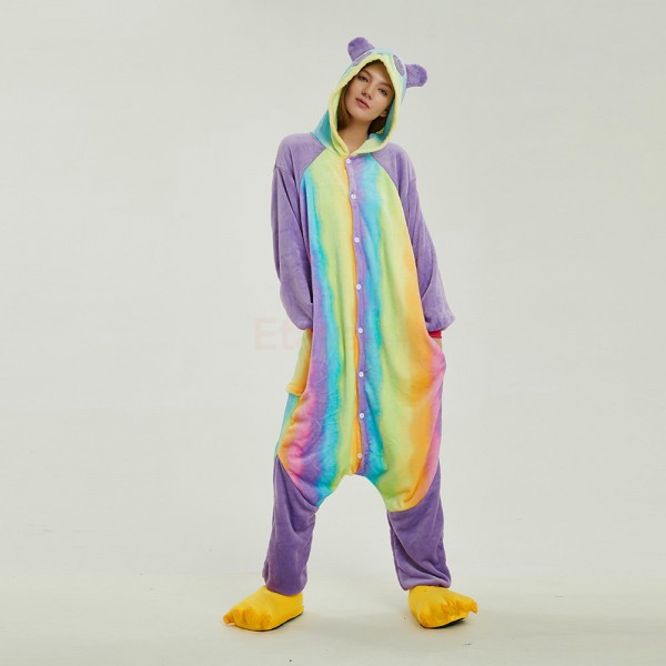 Colorful Panda Kigurumi Animal Onesie Pajama Costumes for Adult