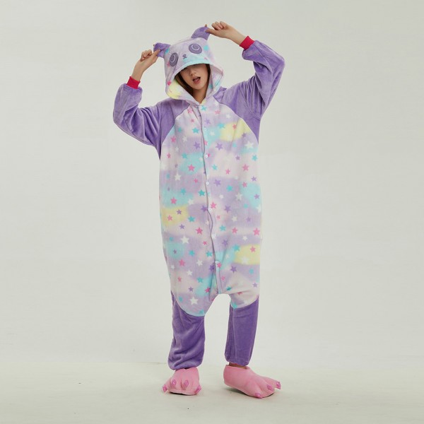 Purple Panda Kigurumi Adult Animal Onesie Pajama Costumes