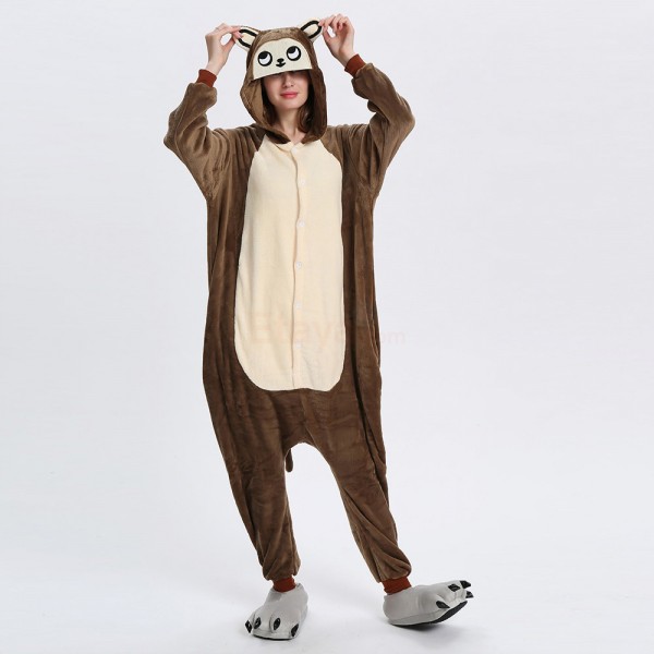 Animal Onesie Pajama Costumes Adult Brown Monkey Kigurumi