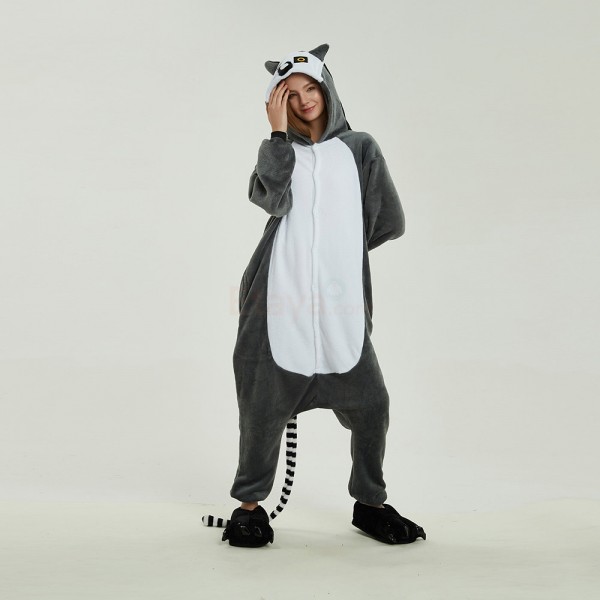 Ring Tailed Lemur Kigurumi Onesies Pajamas Animal Onesies for Adult