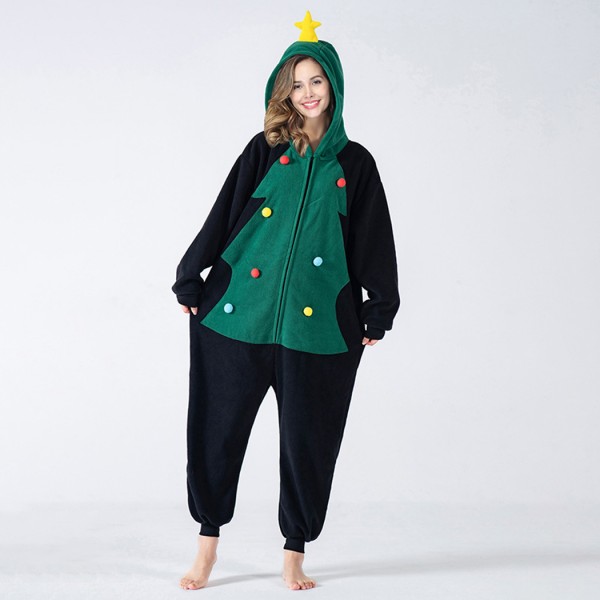 Christmas Tree Pajamas Autumn and Winter Onesie Kigurumi for Adult