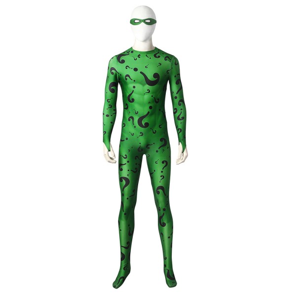 Riddler Jumpsuit Bat Forever Riddler Costumes Male Printed Cosplay Suit