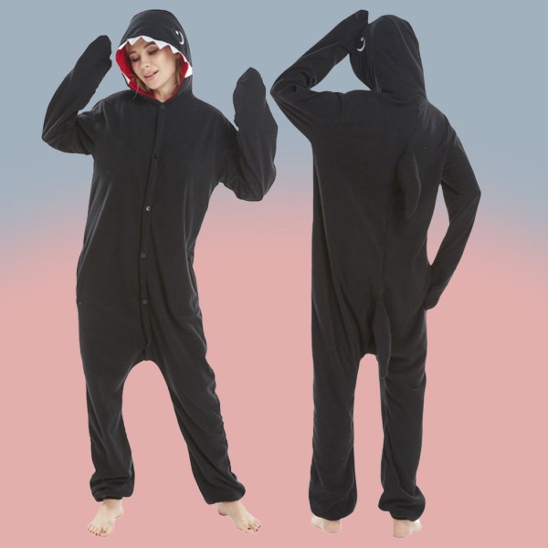 Shark Onesie Christmas Holiday Party Costumes Couple Set Pajamas Adult Kigurumi