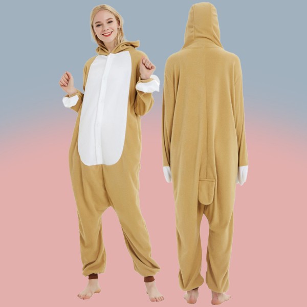Cute Animal Brown Kigurumi Sloth Onesie Couple Pajamas