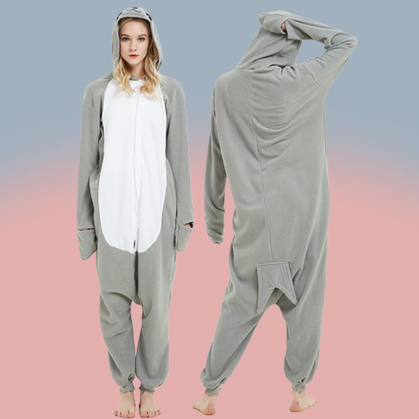 Grey Seal Pajamas Cartoon Animal Set Kigurumi for Adult