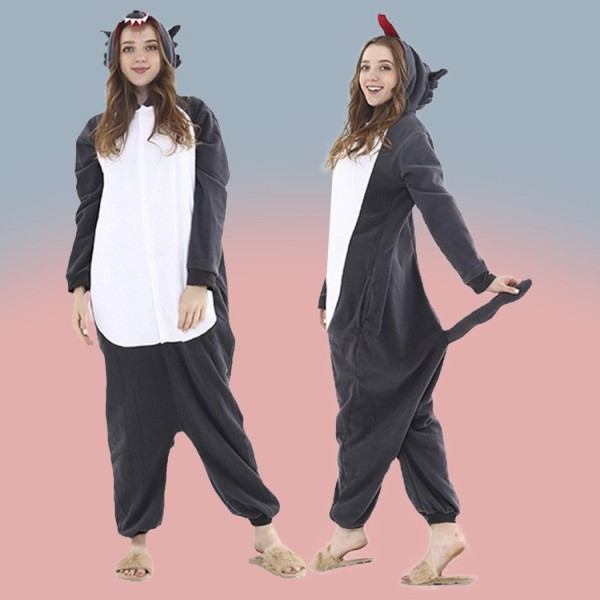 Wolffy Onesie Red Wolf Kigurumi Animal Cartoon Pajamas Cute Gray Wolf for Adult