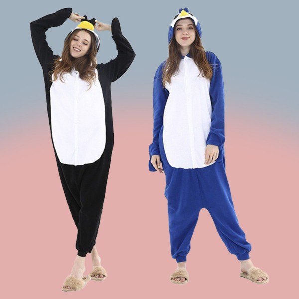 Cartoon Animal Onesie Party Costumes Blue and Black Penguin Kigurumi