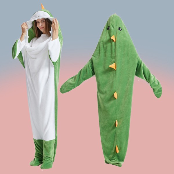 Green Dinosaur Pajamas Autumn and Winter Flannel Animal Onesie Kigurumi