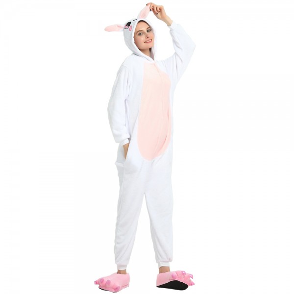 Pink Rabbit Kigurumi Onesies Pajamas Animal Onesies for Adult