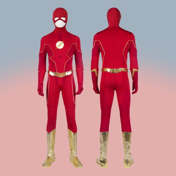 Barry Allen Cosplay Costume TF Season 3 Golden Boots