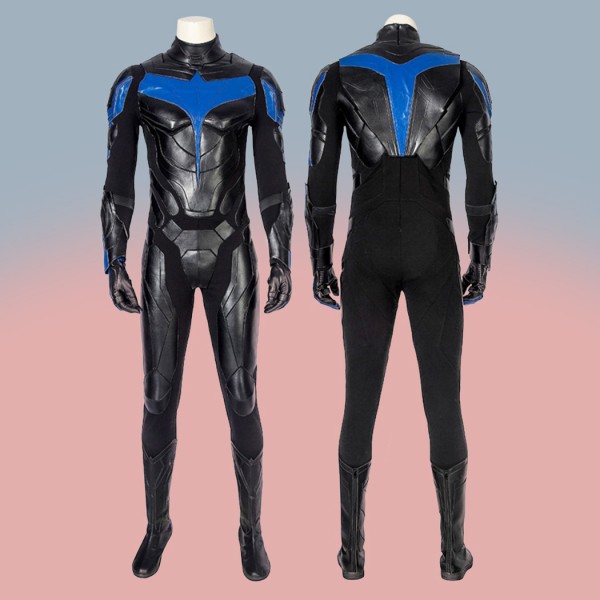 Dick Grayson Cosplay Costumes Halloween Leather Suit