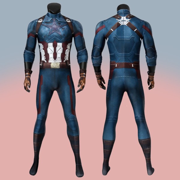 Captain America Jumpsuit Avengers Infinity War Steve Rogers Costume