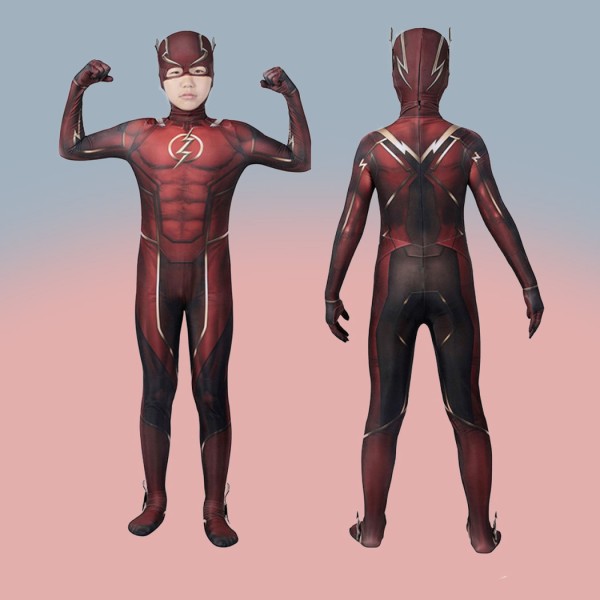 Barry Allen Red Jumpsuit TF Cosplay Costume for Children