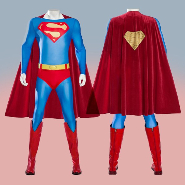 1978 Clark Kent Cosplay Costumes Male Printed Suit