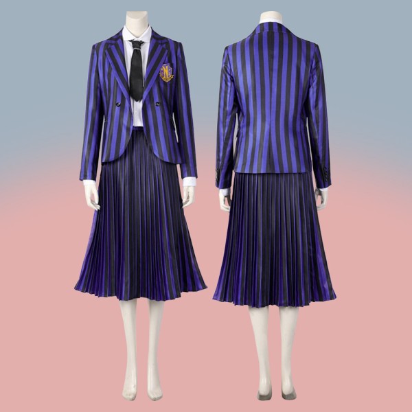 Wednesday 2 Costume The Addams Family Nevermore Academy Uniform Purple Cosplay Suit