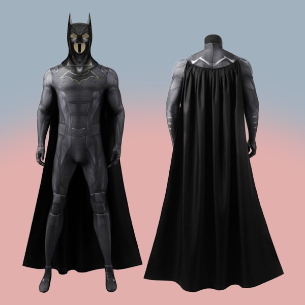 Bruce Wayne Black Jumpsuit Bat Knight Cosplay Costumes