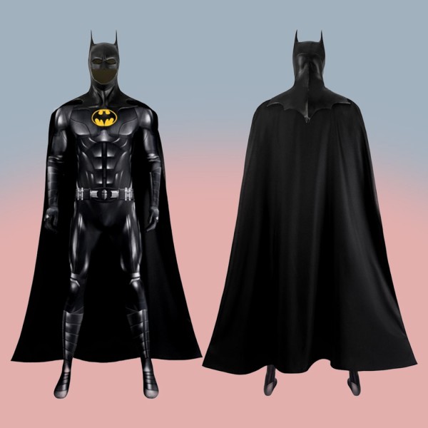 Michael Keaton Black Cosplay Jumpsuit TF Barry Allen Movie Costumes Bruce Wayne Suit