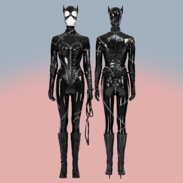 Catgirl Cosplay Costumes 1992 Bat Returns Selina Kyle Black Halloween Suit