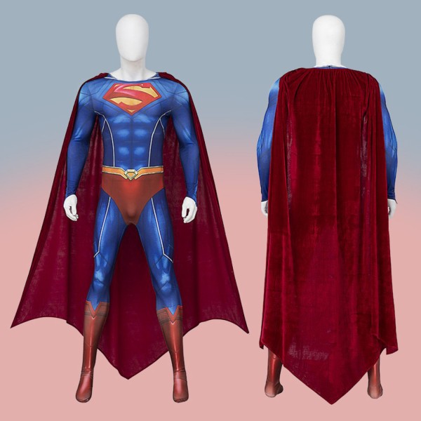 Clark Kent Halloween Suit Man Jumpsuit Cosplay Costumes with Cape