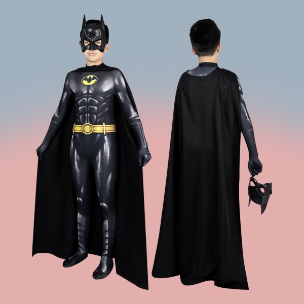 Kids TF Michael Keaton Bodysuit Bat Bruce Wayne Jumpsuit Cosplay Costume