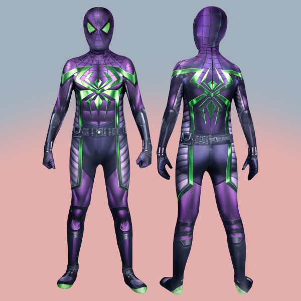 Kids Miles Morales Cosplay Jumpsuit Purple Halloween Suit Spider-Man Costumes