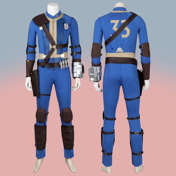 Vault 33 Halloween Suit 2024 TV Man Cosplay Costume Blue Uniform