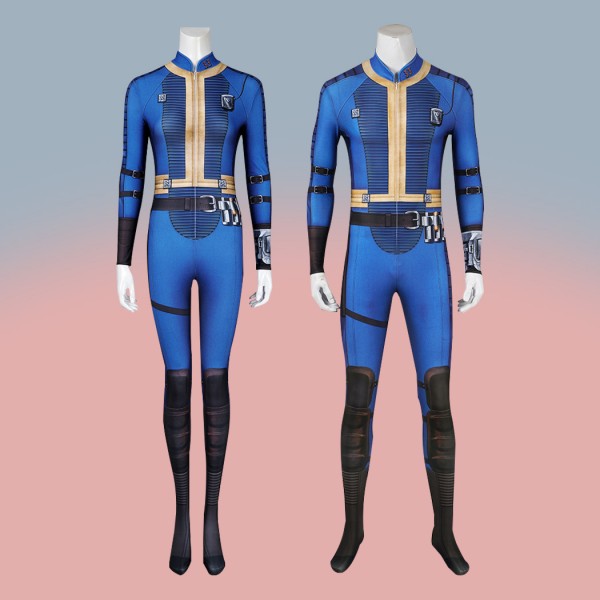 Vault Blue Jumpsuit 2024 TV Adult 33 Cosplay Costume Printed Suit