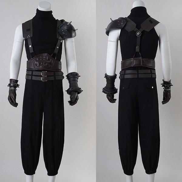 Final Fantasy 7 Cloud Strife Cosplay Costume FF VII Halloween Suit Black Outfits