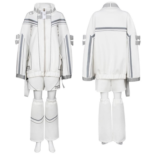 Cyberpunk Jacket Cosplay Costume Male White Halloween Suit