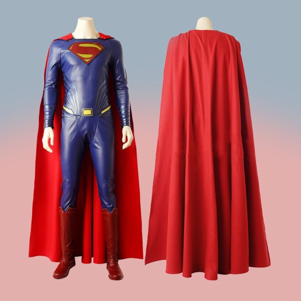 Steel Man Halloween Costume Clark Kent Blue Cosplay Suit Top Level