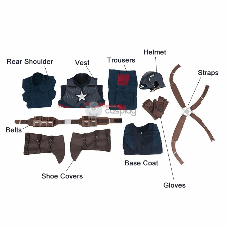 Captain America Halloween Costumes Avengers Endgame Steve Rogers Suit